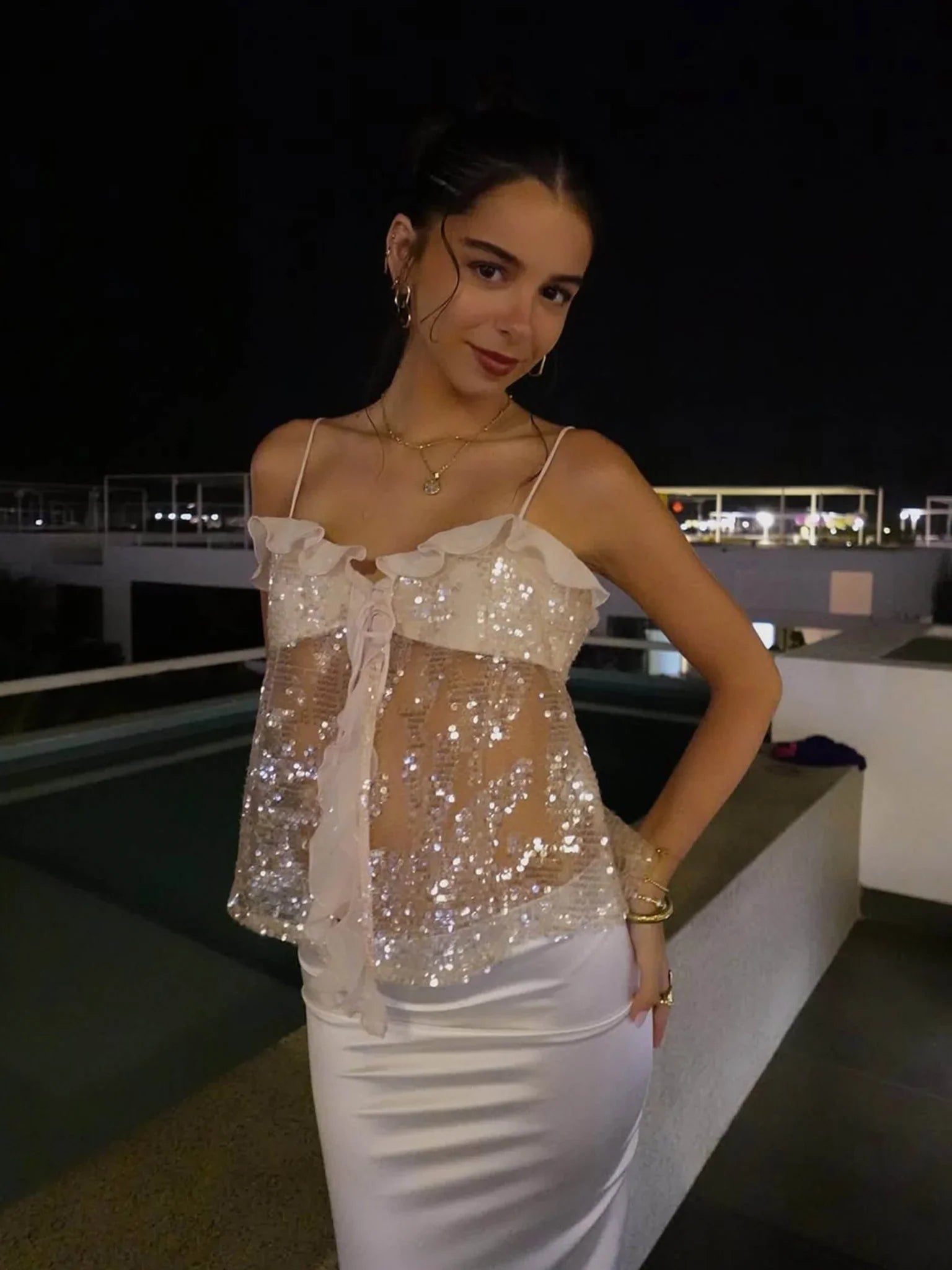 Carissa Sequin Halter Top