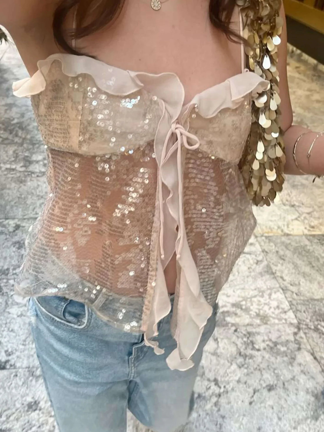 Carissa Sequin Halter Top