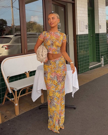 Amaris Floral Print Two Piece Set
