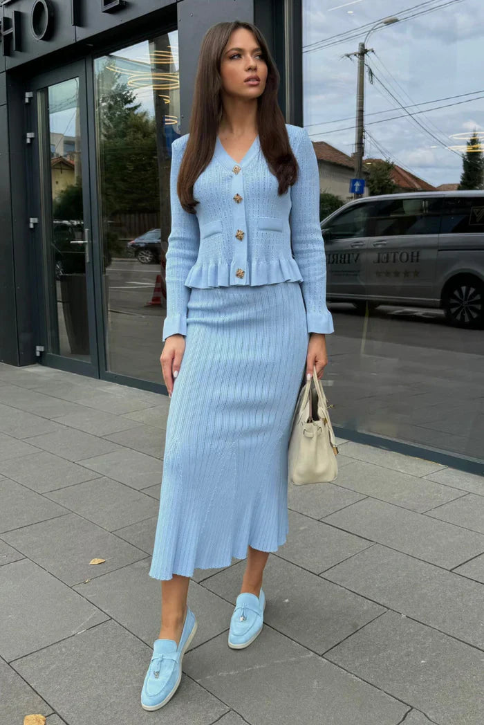 Bonnie V-Neck Knitted Set