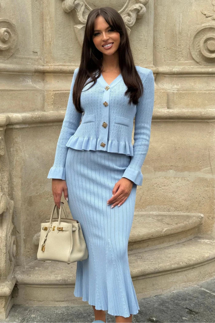 Bonnie V-Neck Knitted Set