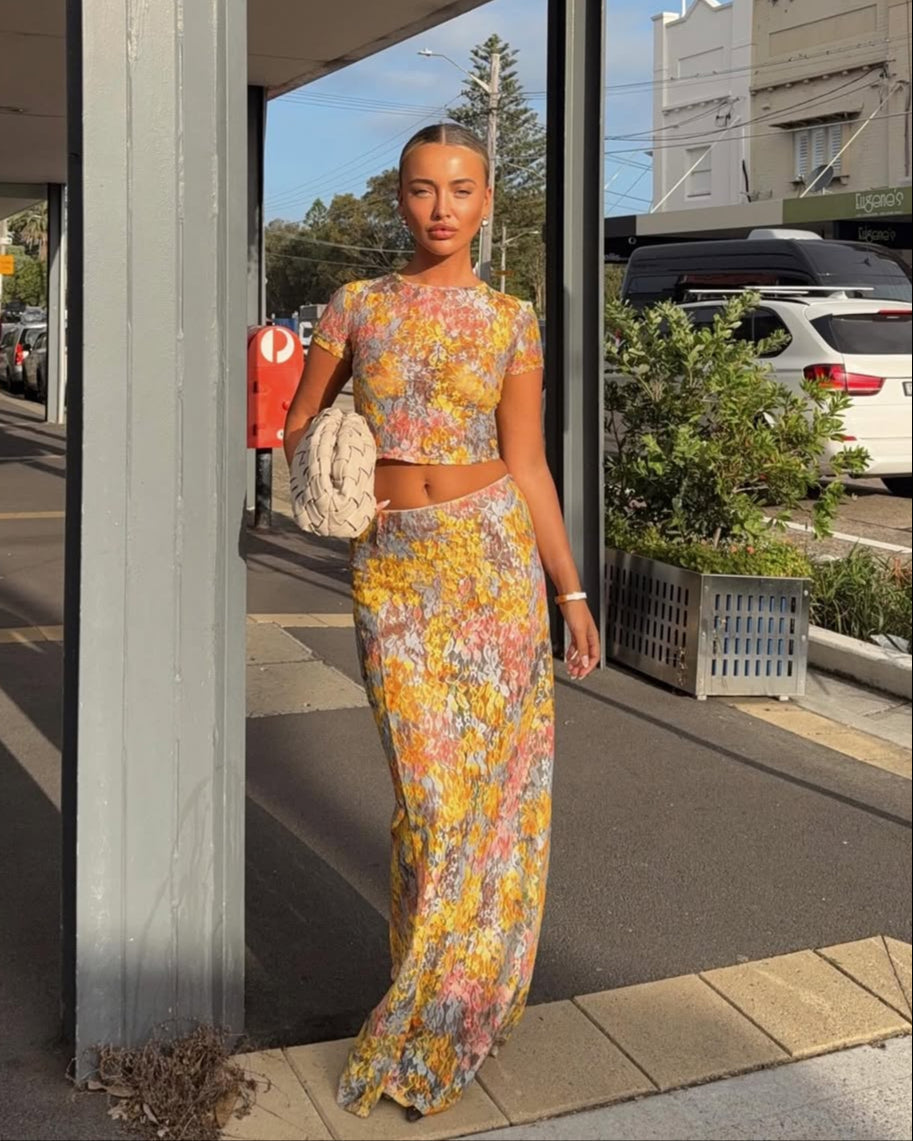 Amaris Floral Print Two Piece Set